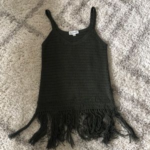 Crochet forest green tank